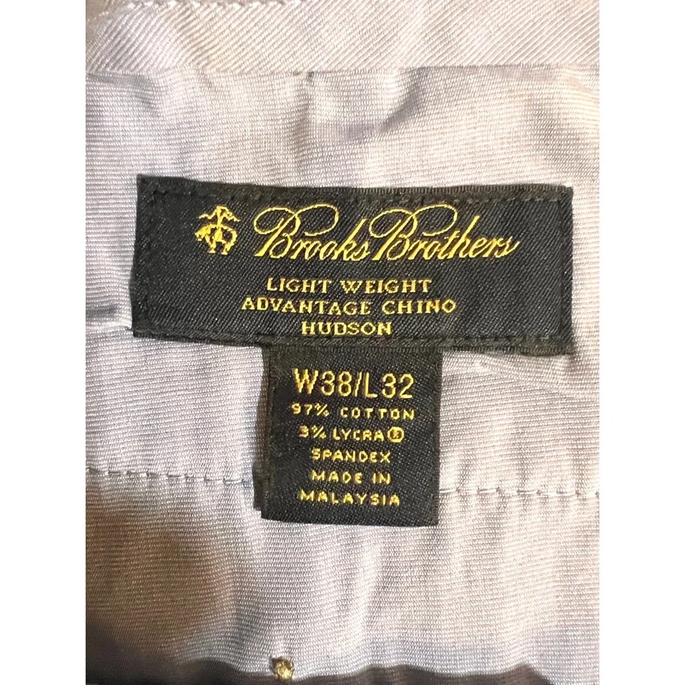 Brooks Brothers Hudson Lightweight‎ Advantage Chino Khaki Pants Mens 38x32 Tan